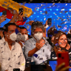 Lasso dio sus primeras declaraciones desde el Centro de Convenciones de Guayaquil.