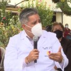 El ministro de Salud, Camilo Salinas, en una declaración de prensa.