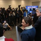 El presidente electo brindó su primera rueda de prensa luego de la votación en Quito.