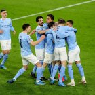 Manchester City festejó la clasificación a semifinales de la Liga de Campeones.