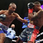 Carlos Góngora (i), boxeador tricolor, mostró contundencia con sus golpes y estilo ante su rival estadounidense.