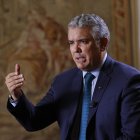 El presidente de Colombia, Iván Duque, habla durante una entrevista con Efe en Palacio de Nariño.