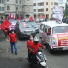 La marcha motorizada en Guayaquil avanzó hasta la Caja del Seguro.