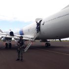 el avión estadounidense Orion P3 aterrizó en la isla San Cristóbal, en Galápagos.