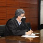 Audiencia. El juez nacional Marco Rodríguez durante la audiencia en la que dispuso la libertad de Rafael Tamayo.