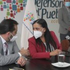 Anuncio. Zaida Rovira en una rueda de prensa anunciando que en la Defensoría el trabajo no se detiene.