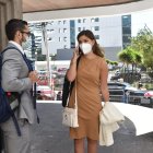 Audiencia. Michelle Sarmiento, abogada de la Unidad de Análisis Financiero y Económico, asistió a la diligencia.