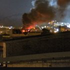 El incendio en Ayacucho y 22, donde hubo cinco heridos.