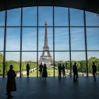 Vista de la Torre Eiffel desde el Grand Palais Ephemere en París, Francia este miércoles.