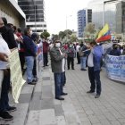 Plantón. La semana pasada pensionistas del Isspol protestaron en Quito.