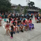 os voluntarios realizaron un evento para recibir a los chicos en el inicio del programa de este año.