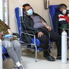 Vista de la unidad de emergencia con pacientes covid-19 del hospital Iess del Sur en Quito (Ecuador).