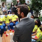 En el acto de homenaje, auspiciado por la Cartera de Deporte, participaron el canciller, Mauricio Montalvo, el ministro de Turismo, Niels Olsen.