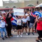Manifestación en Cuba por la libertad.