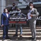 Pedido. Los familiares de Javier, Paúl y Efraín fueron a la Corte este lunes 12 de julio.