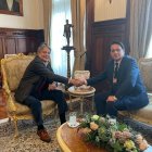 Encuentro. El presidente Guillermo Lasso se reunió por casi dos horas con el legislador Fernando Villavicencio.
