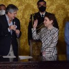 Ceremonia. El presidente tomó juramento a la nueva ministra.