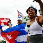 Protestas de exiliados cubanos en Madrid.