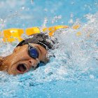 La nadadora ecuatoriana Anicka Delgado compitió en 100 metros estilo libre femenino durante los Juegos Olímpicos 2020.