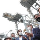 El mandatario Guillermo Lasso realizó un recorrido en el Puerto de Posorja este 30 de julio de 2021.