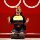 Tamara Salazar celebra eufórica en los Juegos Olímpicos de Tokio.