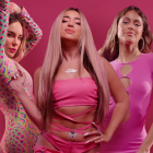 Lola Índigo junto a Belinda y Tini.