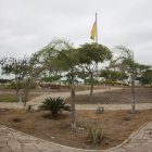 No hay ya césped y las palmeras se han caído. Asimismo el piso está roto, en algunos tramos ya hay huecos.