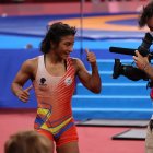 Lucía Yépez, luchadora ecuatoriana que destacó en los Olímpicos.