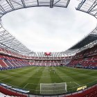 Imagen del estadio de El Sadar de Pamplona sin público.