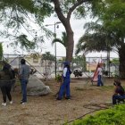 Actividades. La comunidad sale al rescate de su única área verde.