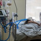 Vista de la unidad de emergencia con pacientes covid-19 en Quito (Ecuador).