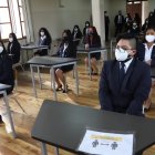 Retorno. La Unidad Educativa Manuela Cañizares recibió este miércoles a sus alumnos para clases presenciales voluntarias.