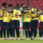 Jugadores de la selección de fútbol de Ecuador. Fotografía de archivo.