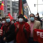 Postura. En la marcha del miércoles pasado los dirigentes sindicales e indígenas se mostraron más radicales.