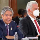 México. Guillermo Lasso, junto con el presidente de Cuba, Miguel Díaz-Canel, en la VI Cumbre de la Celac.