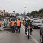 Así permaneció la avenida de Las Américas, alrededor de las 14:00 este martes.