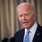 El presidente de Estados Unidos, Joe Biden, fue registrado este viernes, durante una intervención en la Casa Blanca, en Washington DC (EE.UU.).