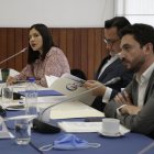 La presidenta Sofía Almeida, socialcristiana; el vicepresidente David Rosero, maoísta, y el consejero correísta Juan Javier Dávalos.