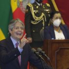 El presidente de la República, Guillermo Lasso, durante la entrega del proyecto de Ley para la Creación de Oportunidades.