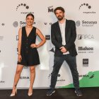 Paulina Gaitán, protagonista de "Código implacable", y Mariano Baselga, el cocreador, durante la presentación de la serie mexicana.