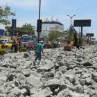 . Trabajos. Desde el pasado lunes, se iniciaron los trabajos de rotura de la calzada del tramo norte-sur de la Rodolfo Baquerizo, una vía altamente comercial y de gran tráfico vehicular.