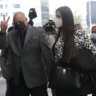 Resolución. Carolina Llanos y el exasambleísta Galo Lara en la Corte.