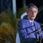 Referencial. Guillermo Lasso en su discurso el 9 de octubre en Guayaquil.
