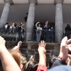Discurso. En la Plaza Grande el presidente respondió a las amenazas de Leonidas Iza de la Conaie.