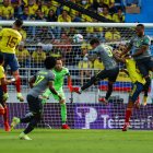 Piero Hincapié tuvo una acción bastante clara, donde casi logra convertir de cabeza.