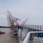 Así quedó la estructura, tras el accidente.