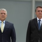 Los presidentes de Colombia, Iván Duque, y de Brasil, Jair Bolsonaro, durante la visita que hace el primero a su par brasileño.