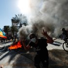 La violencia fue notoria en diferentes lugares de Chile y los disturbios a la orden del día.  Alberto Valdes / EFE