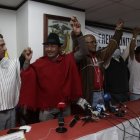 Convocatoria. Leonidas Iza y varios dirigentes sociales ratificaron la convocatoria para marchar este martes.