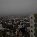 Vista del cielo nublado por el paso del Huracán Rick, hoy, en Morelia, estado de Michoacán (México).